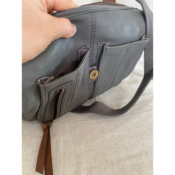 Fossil Gray Leather Crossbody Satchel Bag - Picture 4 of 11